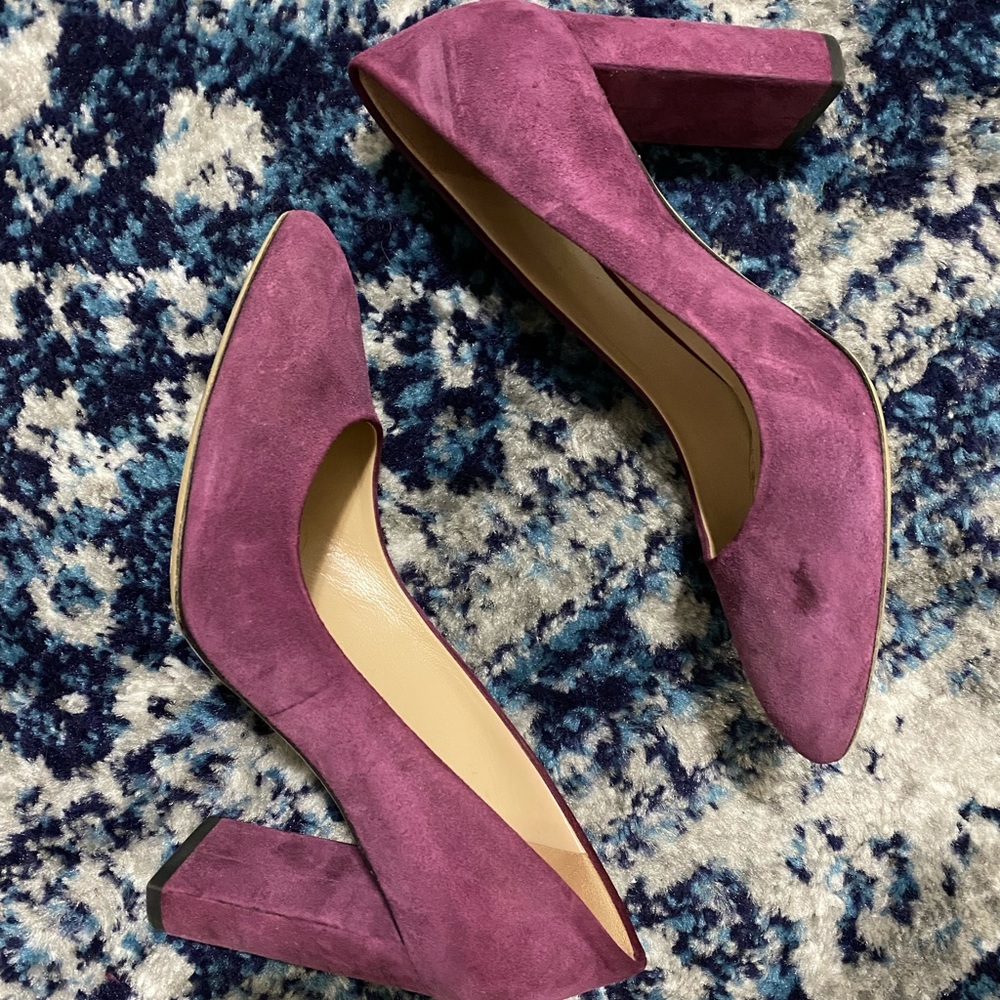 Purple suede M. Gemi block heels